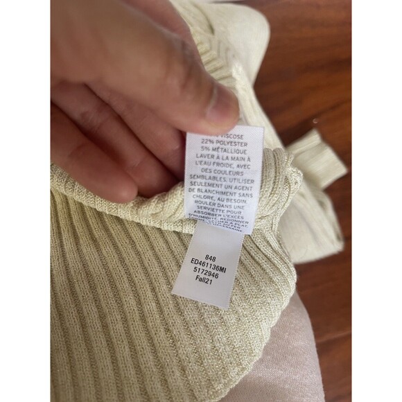 NWT Open Edit Ivory Peekaboo Crop Mock-neck Sweater Size‎ Small - Picture 5 of 8